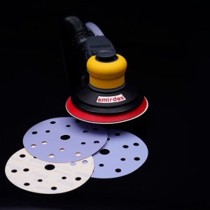 Disc abraziv SMIRDEX, ceramic P80, mov, 15 gauri, 150mm, suport de hartie, 740 Line - Img 5