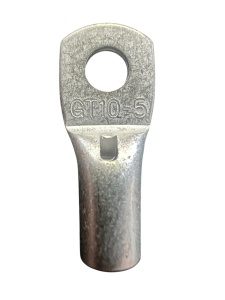 GT10 - Papuc cupru electrolitic neizolat, cu gaura, pentru fir de 10mmp (Sectiune cablu / Ø gaura: 10mmp / Ø5)