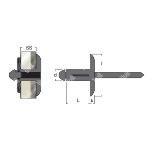 RIVIT POPNIT TRIPLASTIV NEGRU 4.8*18 PLASTIC/PLASTIC - Img 2