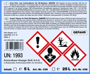 STC ACRYLIC THINNER (SHORT) 5L CANISTER - Img 2