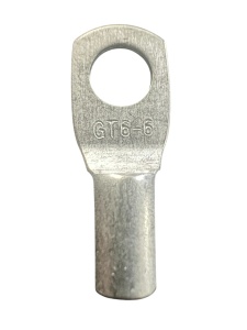 GT6 - Papuc cupru electrolitic neizolat, cu gaura, pentru fir de 6mmp (Sectiune cablu / Ø gaura: 6mmp / Ø6)