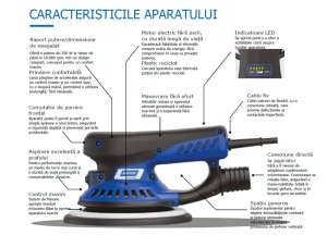 Masina electrica NORTON de slefuit cu orbita de 2,5mm, cyclonic 150mm, + alimentator + cablu, kit complet - Img 5