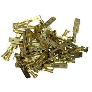 Papuc auto cupru, neizolat, tata, latime 6,3mm, pentru fir de 1,5mm2 - 100buc/set - Img 2