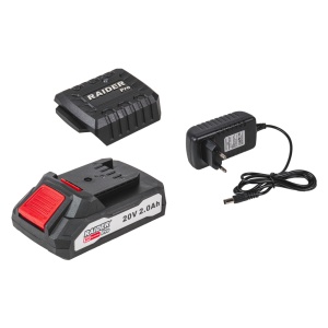 Set incarcator RAIDER cu adaptor si acumulator R20, 20V x 2.0Ah