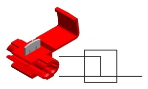 Conector rapid, rosu, 1,0mm2
