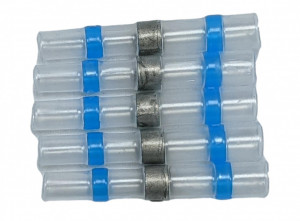 Conector termocontractabil cu inel de cositor, albastru, 2,5mmp - 50buc/set - Img 2