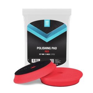 Disc burete polish Helios Refinish pentru pasta polish heavy cut, culoare rosie, diametru burete 150mm, scai 127mm
