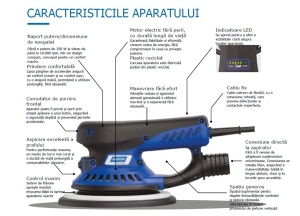 Masina electrica NORTON de slefuit cu orbita de 5mm, cyclonic 150mm, + alimentator + cablu, kit complet - Img 5
