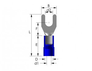 Papuc auto izolat furca tip AU 1,5 pentru surub M5 - 100buc/set - Img 3