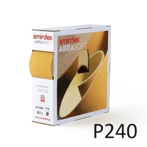 Rola burete abraziv pretaiata, P240, 115mm x 25m, Abrasoft | SMIRDEX