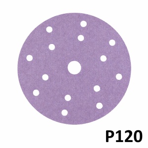 Disc abraziv SMIRDEX, ceramic P120, mov, 15 gauri, 150mm, suport de hartie, 740 Line