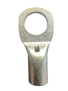 GT16 - Papuc cupru electrolitic neizolat, cu gaura, pentru fir de 16mmp (Sectiune cablu / Ø gaura: 16mmp / Ø10)