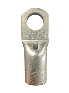 GT25 - Papuc cupru electrolitic neizolat, cu gaura, pentru fir de 25mmp (Sectiune cablu / Ø gaura: 25mmp / Ø8)