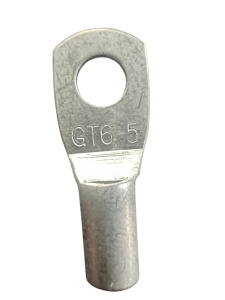GT6 - Papuc cupru electrolitic neizolat, cu gaura, pentru fir de 6mmp (Sectiune cablu / Ø gaura: 6mmp / Ø5)