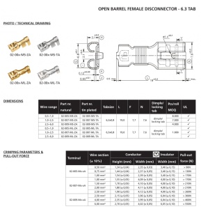 Papuc auto cupru, neizolat, mama, latime 6,3mm, cu opritor, pentru fir de 1,5mm2 - 100buc/set - Img 6