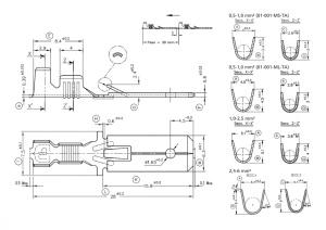 Papuc auto cupru, neizolat, tata, latime 6,3mm, pentru fir de 1,5mm2 - 100buc/set - Img 5
