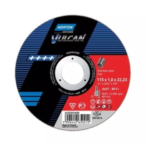 Disc taiere NORTON, metal-inox, Vulcan, 125x1.0x22.23mm - T41 A60T