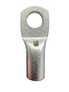 GT10 - Papuc cupru electrolitic neizolat, cu gaura, pentru fir de 10mmp (Sectiune cablu / Ø gaura: 10mmp / Ø6)