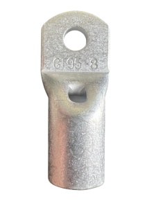 GT95 - Papuc cupru electrolitic neizolat, cu gaura, pentru fir de 95mmp (Sectiune cablu / Ø gaura: 95mmp / Ø8)