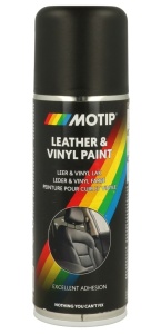 MOTIP SPRAY VOPSEA PENTRU PIELE SI VINIL, CULOARE ALBA FLAT MAT (RAL9010) 200ML