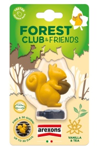 Odorizant AREXONS, prindere grila, Forest Club & frends, forma de Veverita, Vanilie si Ceai