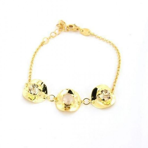 BRATARA DIN ARGINT 925 PLACATA CU AUR 18 KT SI CRISTALE SWAROVSKI