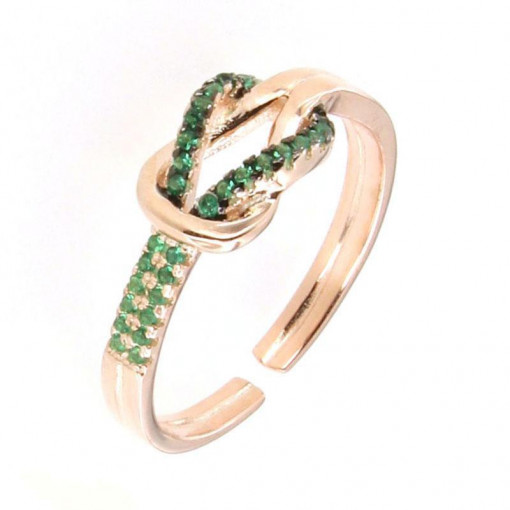 Inel din argint 925 placat cu aur roz 18k si zirconiu cubic