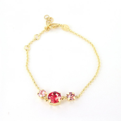 Bratara din argint 925 placata cu aur 18k cu cristale Swarovski