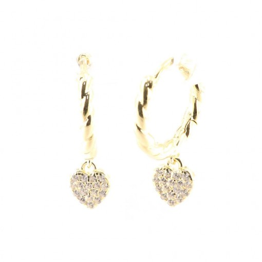Cercei din argint 925 placati cu aur 14k