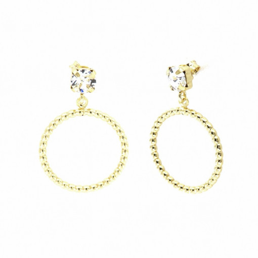 Cercei placati cu aur cu cristale Swarovski
