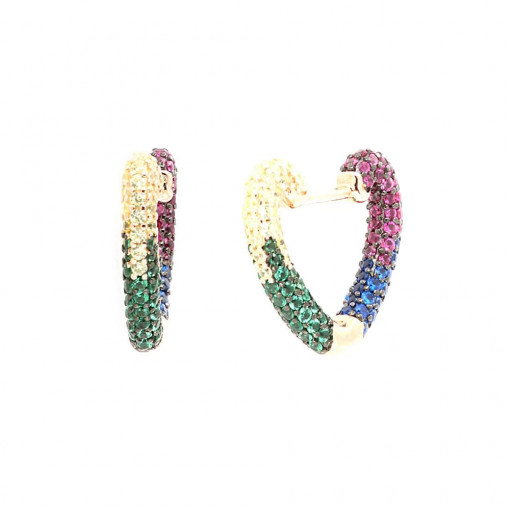 Cercei din argint 925 multicolor placat cu aur roz