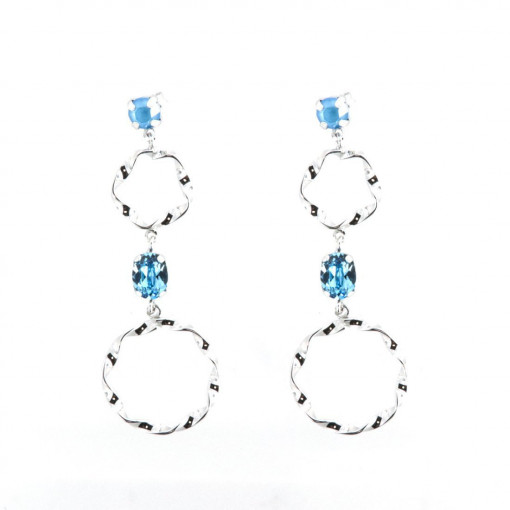 Cercei lungi din argint 925 si cristale Swarovski