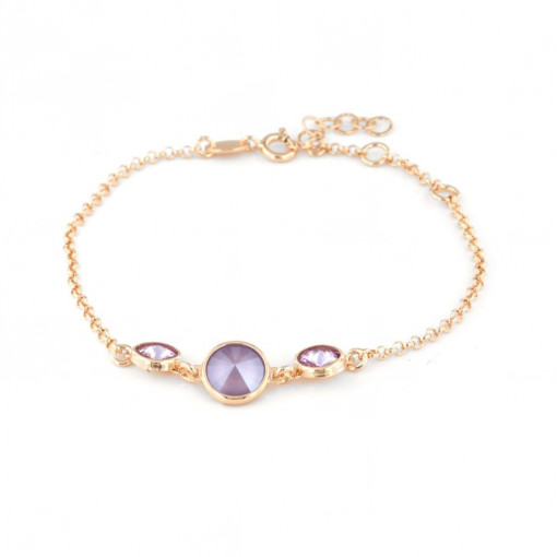 Bratara din argint 925, placata cu aur roz 18k si cristale Swarovski