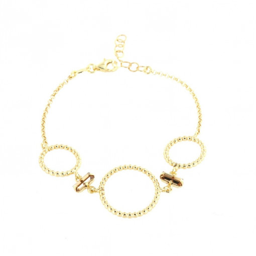 BRATARA DIN ARGINT 925 PLACATA CU AUR 18 KT SI CRISTALE SWAROVSKI