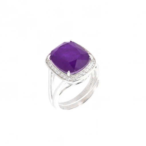 Inel din argint 925 cu zirconiu cubic violet