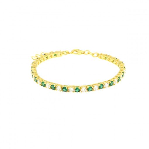 Bratara din argint 925 cu zirconiu verde si alb
