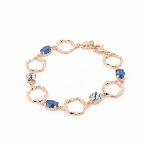 BRATARA DIN ARGINT 925 PLACATA CU AUR ROZ 18 KT SI CRISTALE SWAROVSKI