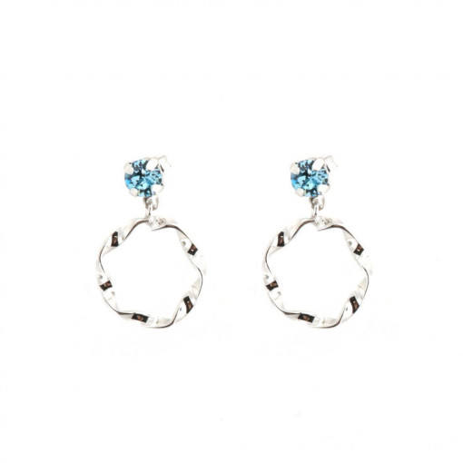 Cercei rotunzi din argint 925 si cristale Swarovski