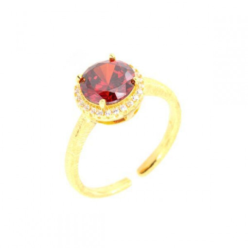 Inel din argint 925 placat cu aur 18k si zirconiu