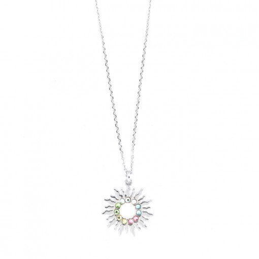 Colier din argint 925 cu pandant in forma de soare cu cristale swarovski