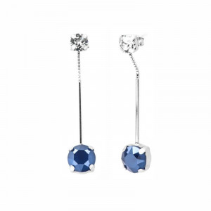 Cercei lungi din argint 925 si cristale Swarovski - Img 1