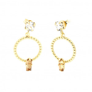Cercei placati cu aur cu cristale Swarovski - Img 1