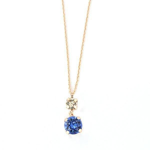 Colier placat cu aur roz cu cristale Swarovski bicolore - Img 1