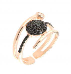 Inel din argint 925 placat cu aur roz 18k si zirconiu cubic - Img 1