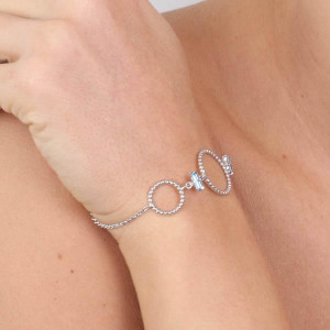 Bratada din argint cu cristale Swarovski - Img 2