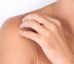 Inel din argint 925 placat cu aur 18k si zirconiu - Img 2