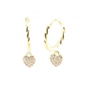 Cercei din argint 925 placati cu aur 14k - Img 1