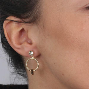 Cercei placati cu aur cu cristale Swarovski - Img 2