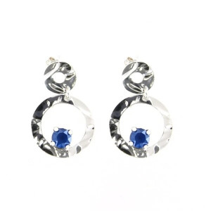 Cercei rotunzi din argint 925 si cristale Swarovski - Img 1