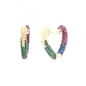 Cercei din argint 925 multicolor placat cu aur roz - Img 1